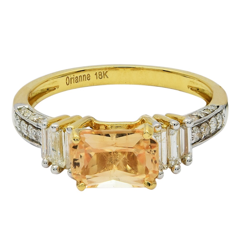 1.53ct UNHEATED Yellow Sapphire and Diamond Ring